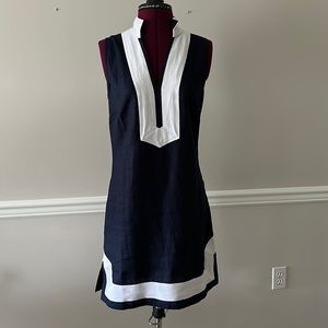 Sail to Sable Sleeveless Tunic Dress Navy White Small NEW NWT
